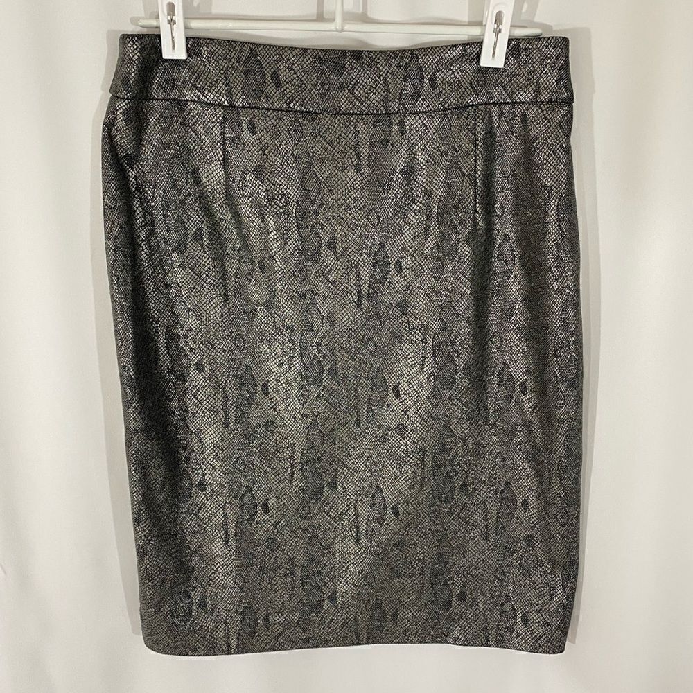 Calvin Klein Metallic Animal Print Pencil Skirt